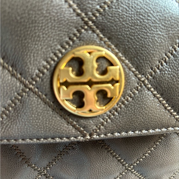 Tory Burch Willa Leather Backpack-Volcanic Stone Taupe Gray Brown - Picture 3 of 8